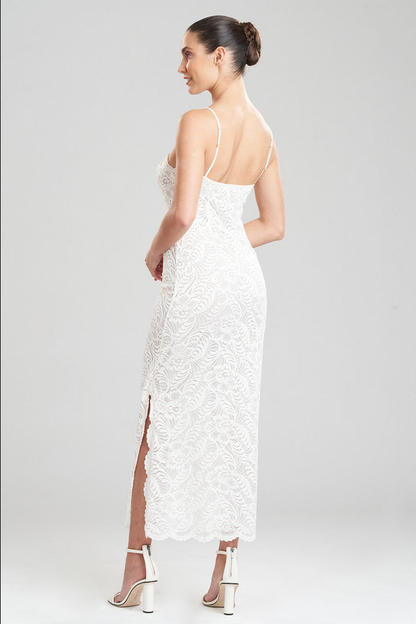 NATORI Bridal Allover Lace Slip Dress
