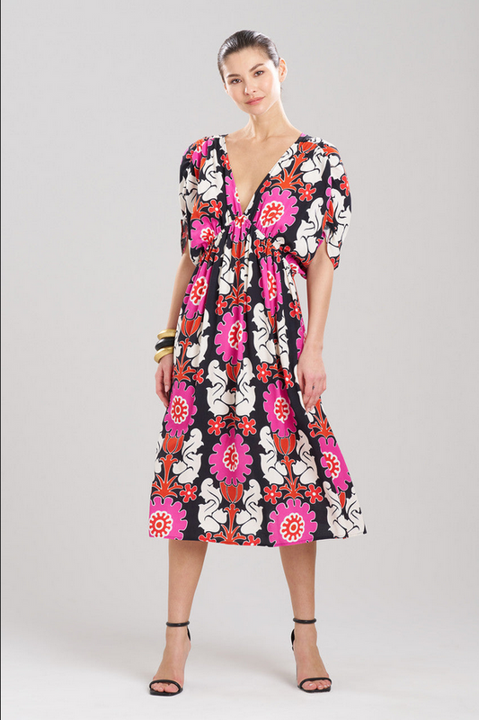 NATORI Talitha Crepe Shirred Empire Waist Dress