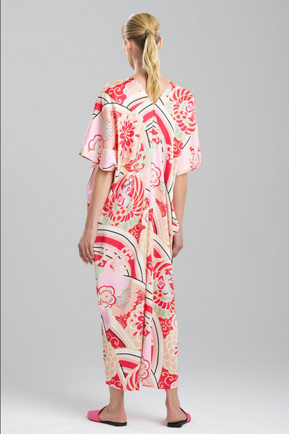 NATORI Medallion V-Neck Caftan