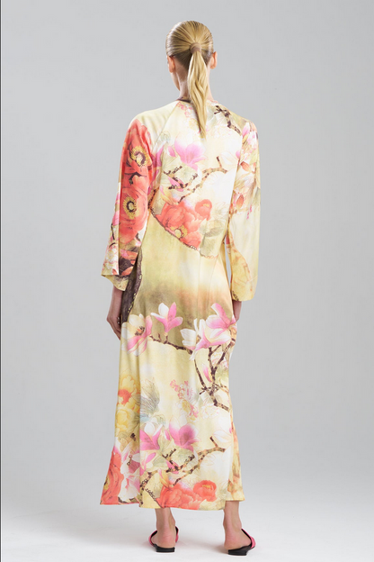 NATORI Floral Garden Zip Caftan
