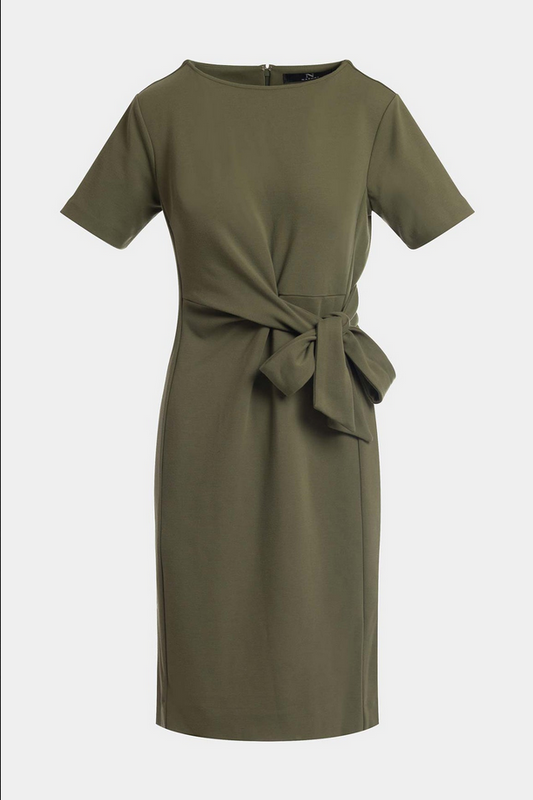 NATORI Ponte Knit Front Tie Sheath Dress