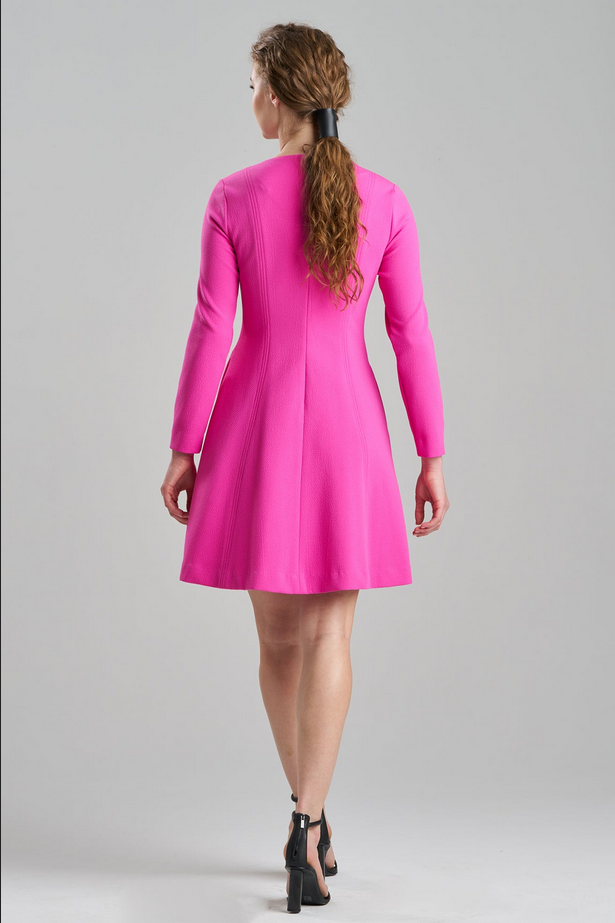 NATORI Scuba Crepe Pleated Dress