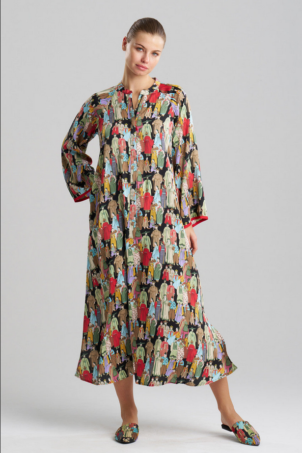 NATORI Dynasty Mandarin Zip Caftan