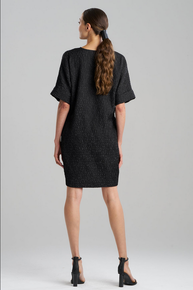 NATORI Floral Crinkle Jacquard T-Shirt Dress