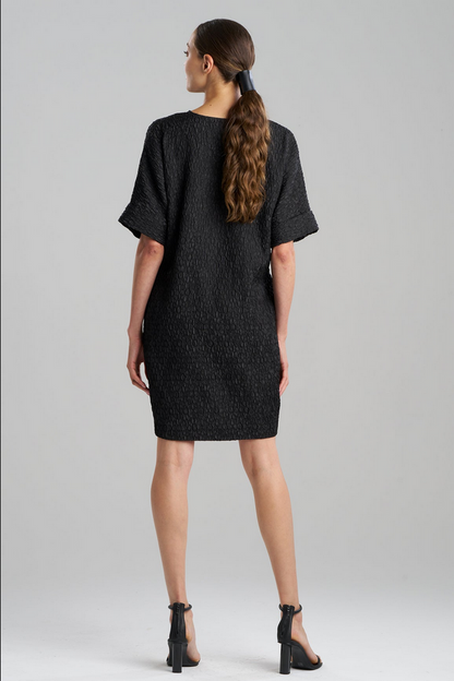 NATORI Floral Crinkle Jacquard T-Shirt Dress