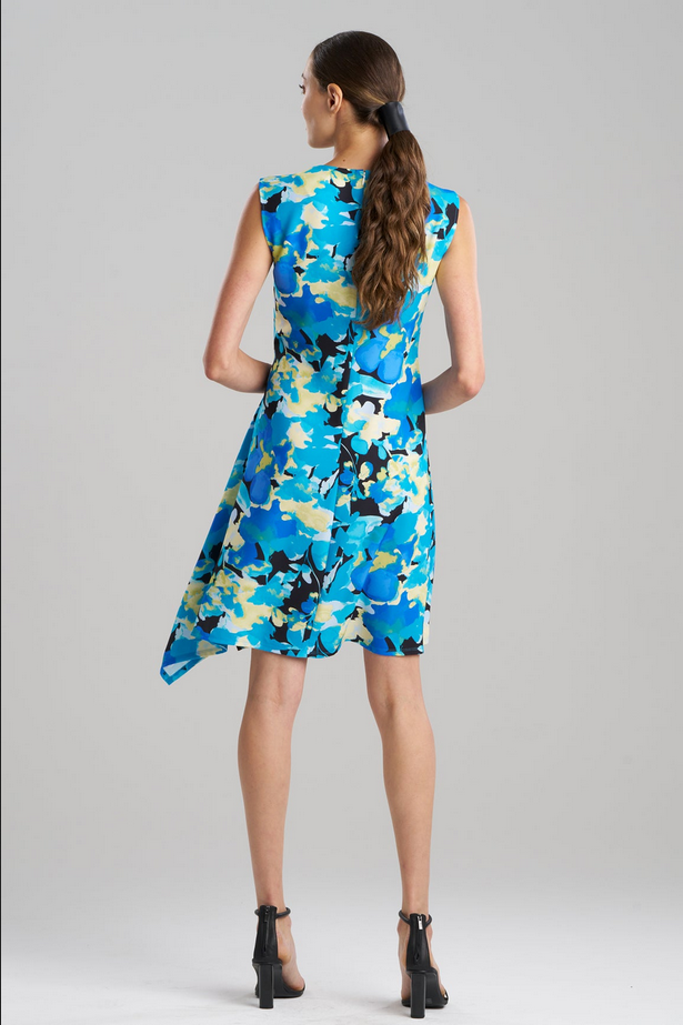 NATORI Bright Floral Side Drape Dress