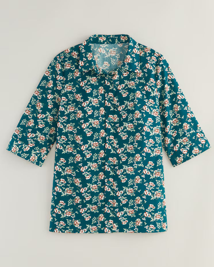 BLAIR Haband Women's Printed 3/4-Sleeve Poplin Wonder Blouse 2 (Misses) - x4