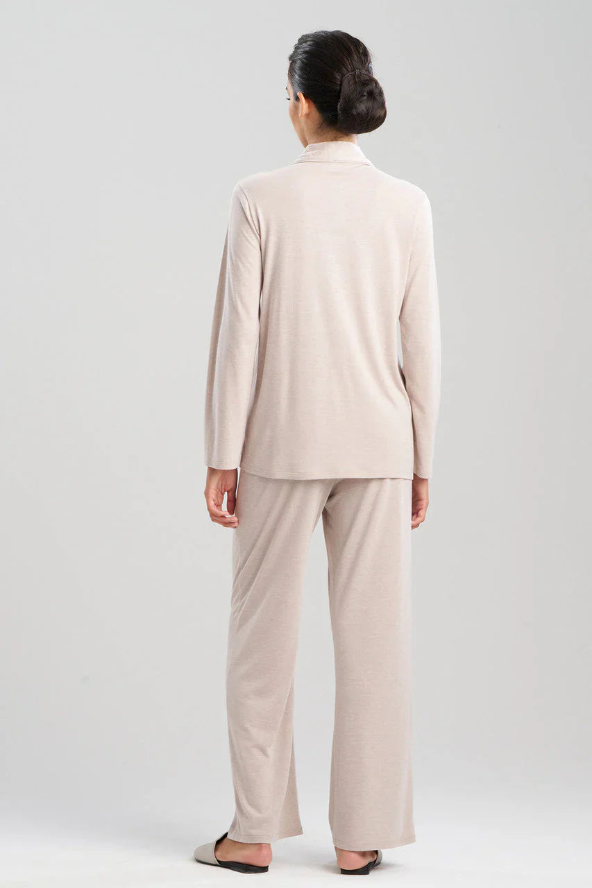 NATORI Shangri-La Embroidered TENCEL Notch PJ