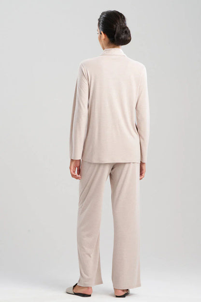 NATORI Shangri-La Embroidered TENCEL Notch PJ