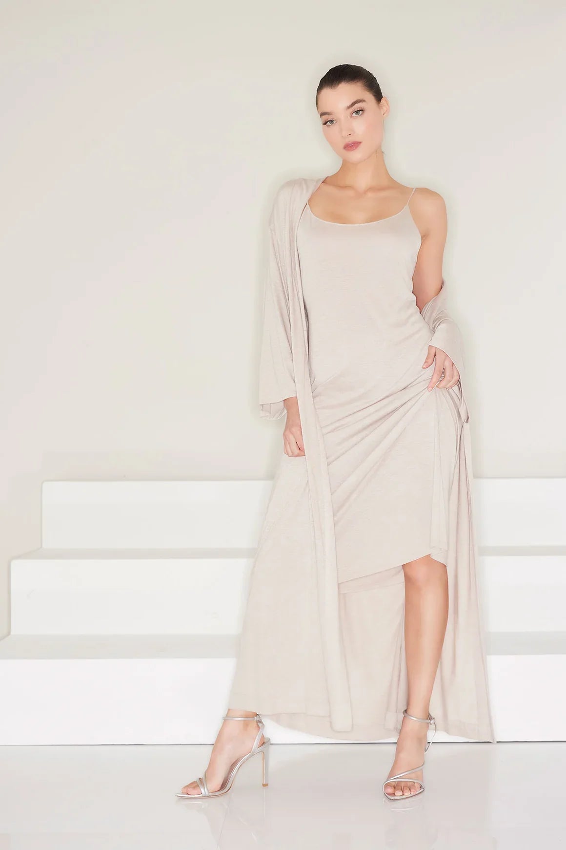 Natori Shangri-La TENCEL Slip Dress - Cashmere