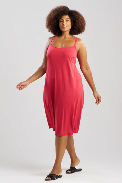 Natori Shangri-La TENCEL Slip Dress - Crimson Red