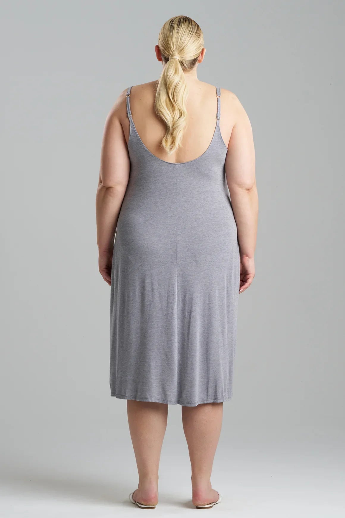 Natori Shangri-La TENCEL Slip Dress - Heather Gray