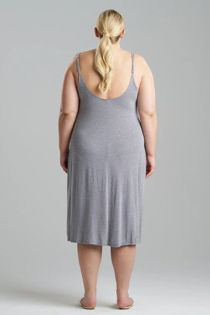 Natori Shangri-La TENCEL Slip Dress - Heather Gray