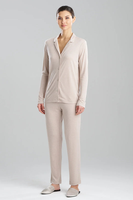 Natori Shangri-La TENCEL Long Sleeve Notch PJ - Cashmere
