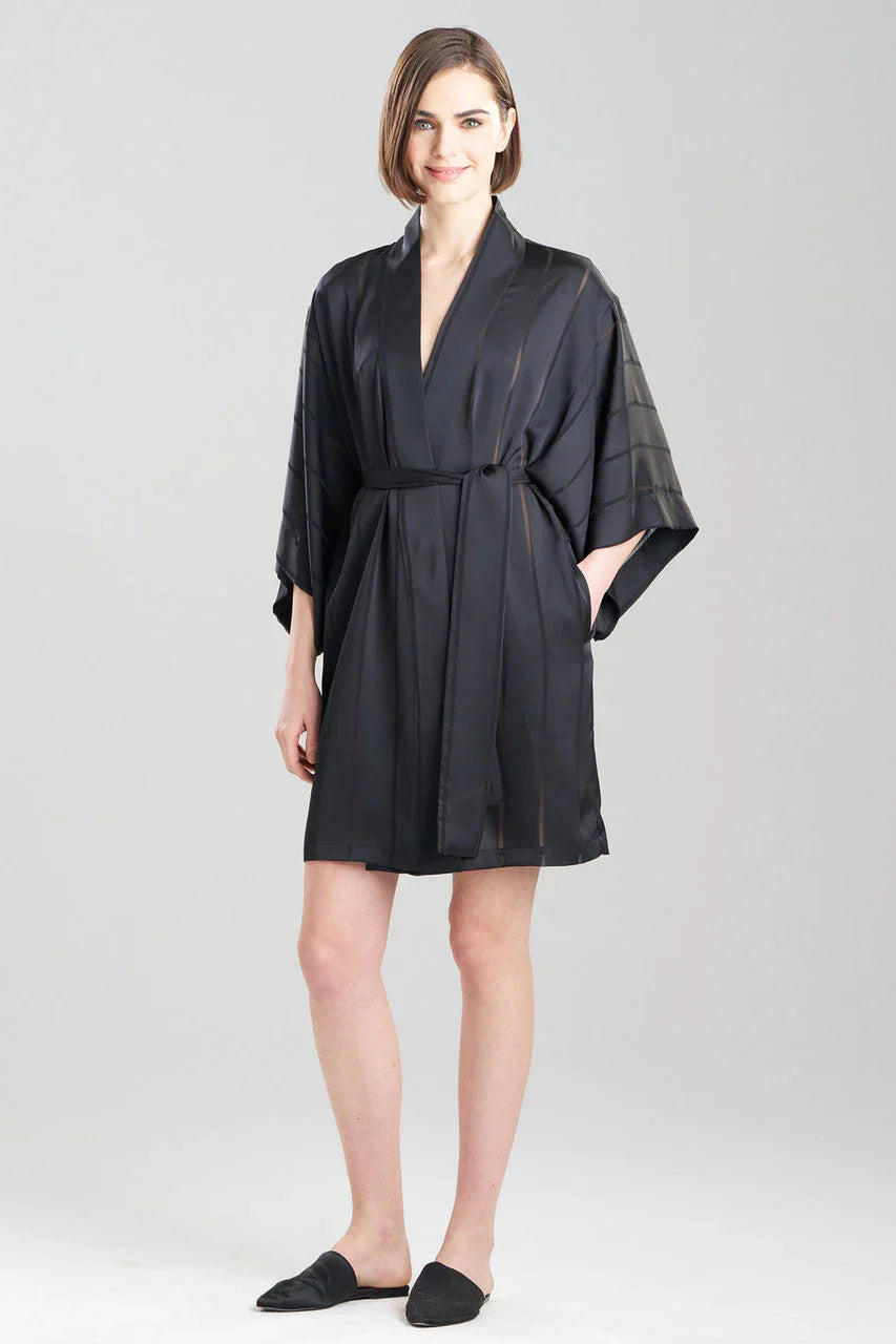 NATORI Sheer Stripe Jacquard Wrap