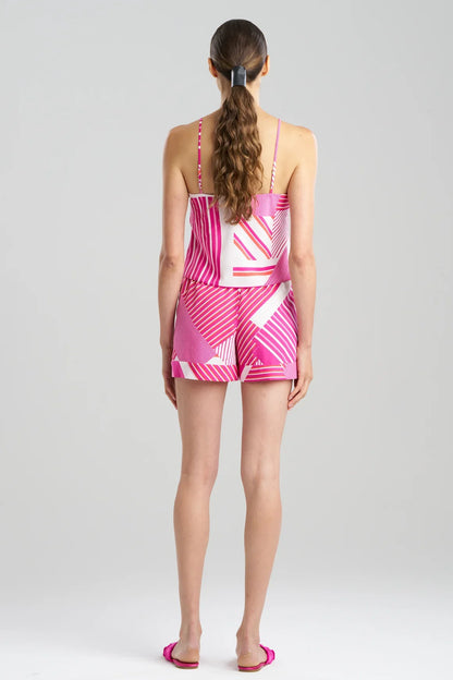 Natori Shima Cami PJ - fuchsia/white