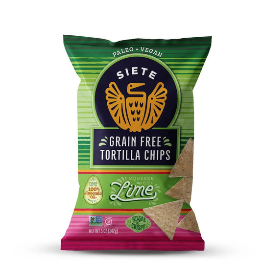 Siete Foods Lime Grain Free Tortilla Chips 5 oz - 6 Bags