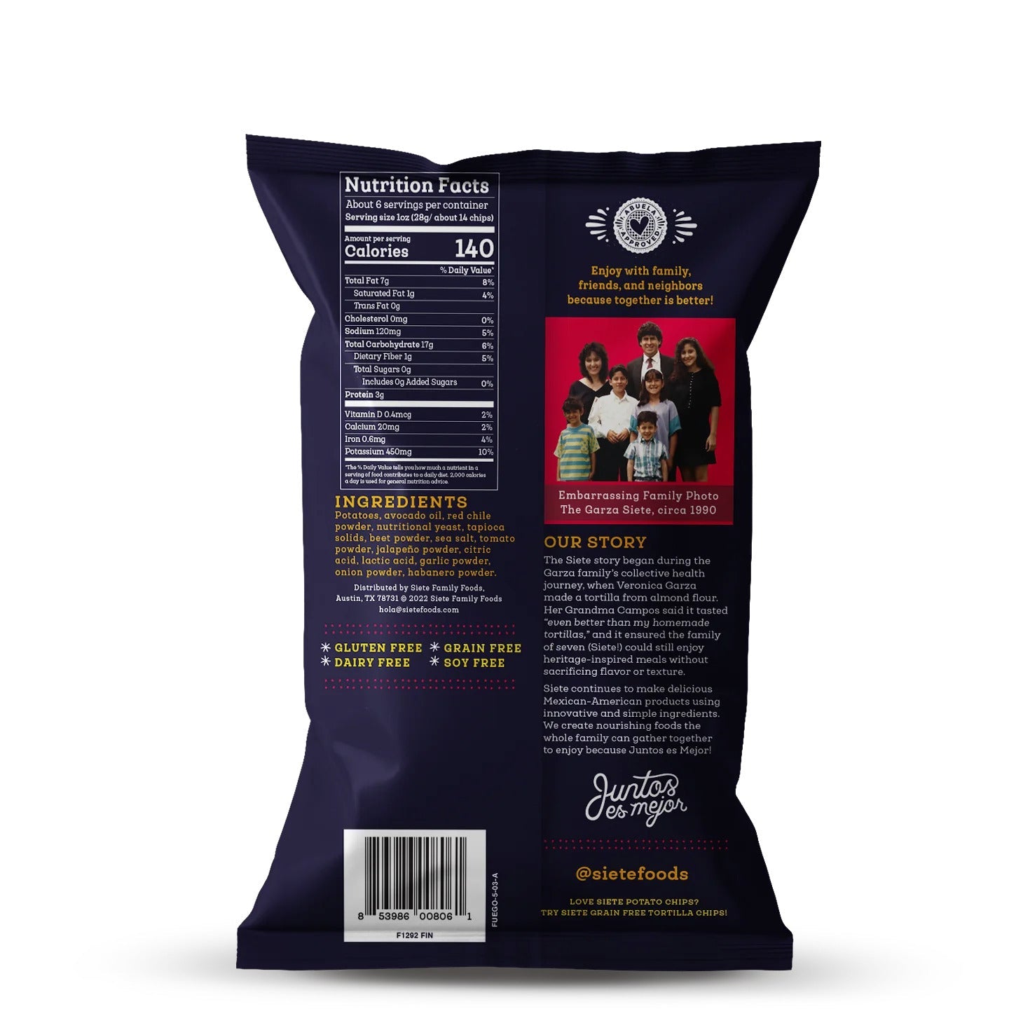 Siete Foods Fuego Kettle Cooked Potato Chips - 6 bags