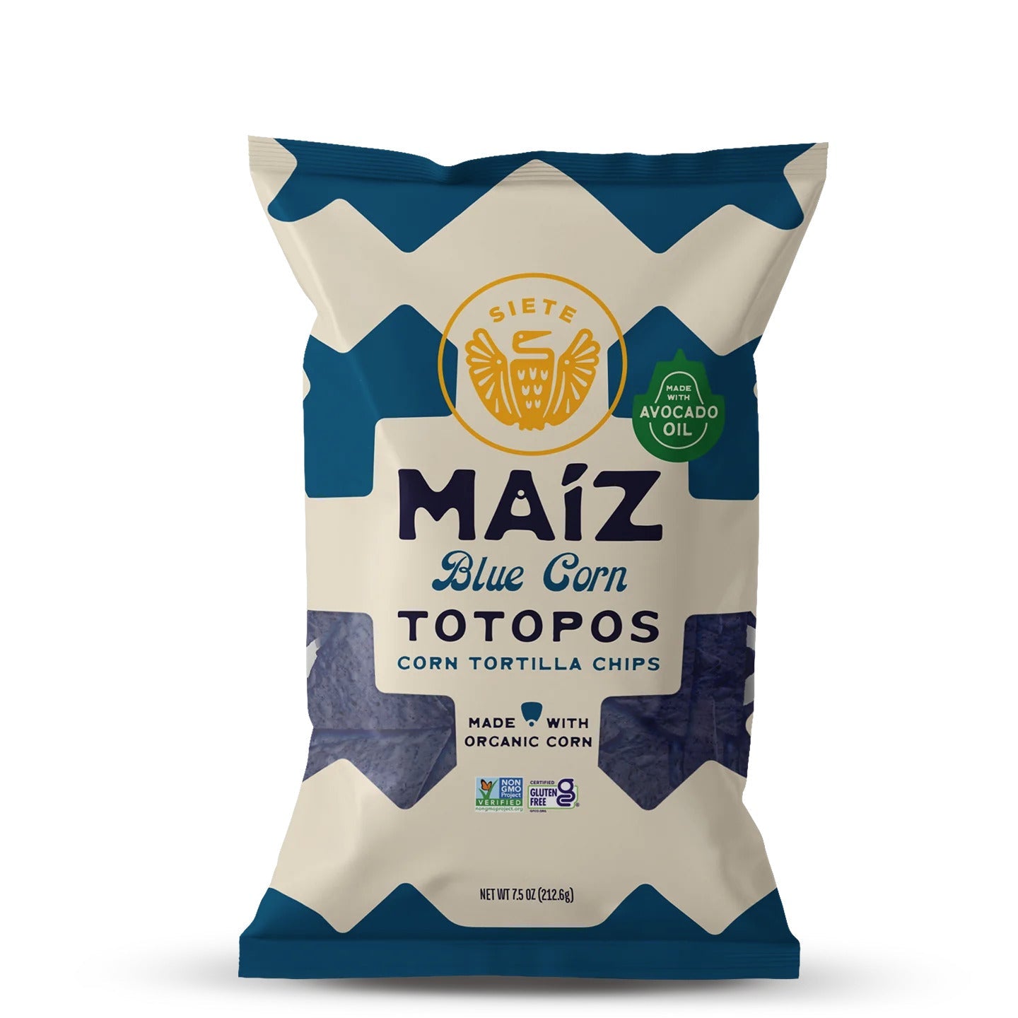 Siete Foods Maíz Blue Corn Totopos Tortilla Chips 7.5oz - 6 Bags