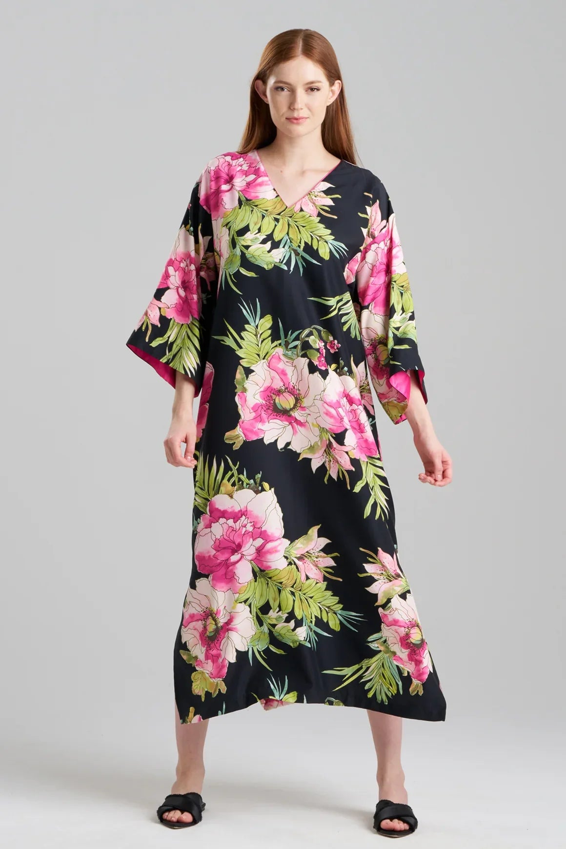 NATORI Sonomi Caftan - Black Multi
