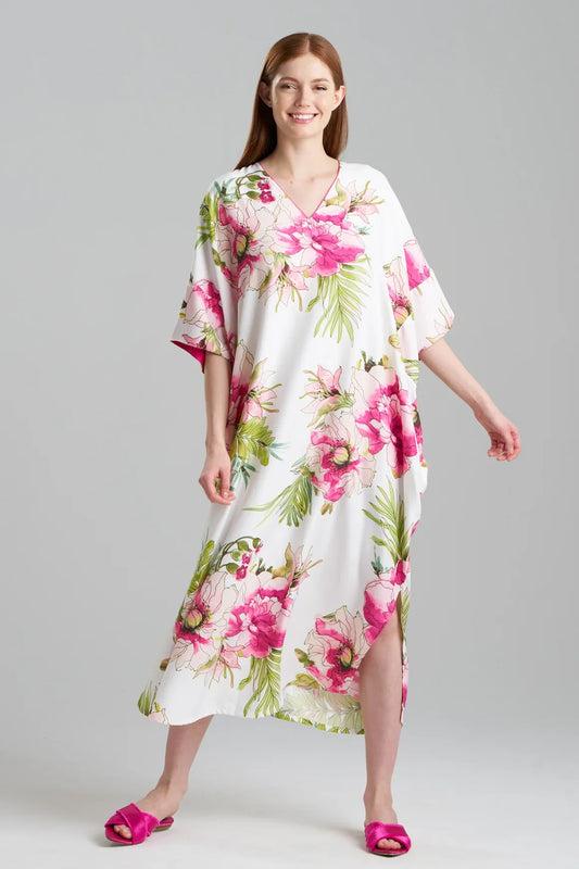 NATORI Sonomi Wedge Caftan - white multi