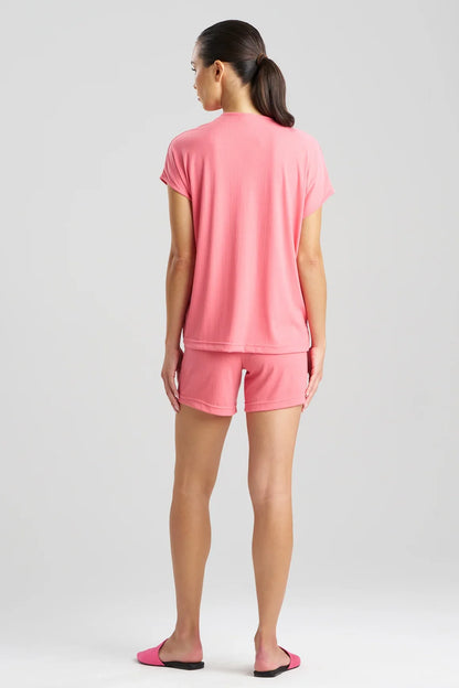 Natori Soothe Rib T-Shirt Short Set - Sunset Rose