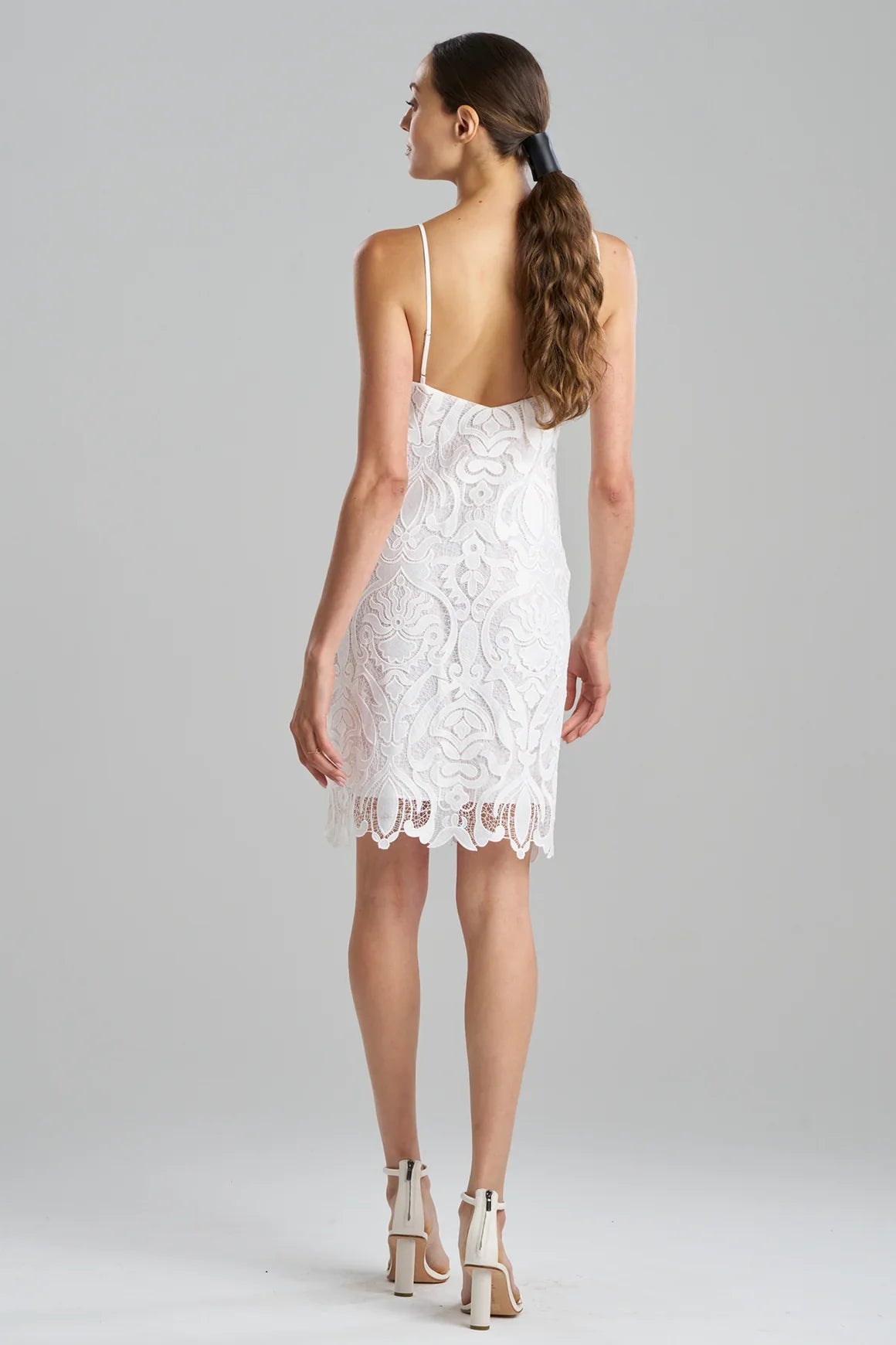 NATORI Suzani Lace Slip Dress - White