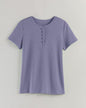 BLAIR Women's Top Short Sleeve Pointelle Henley Top 2 (Petite)