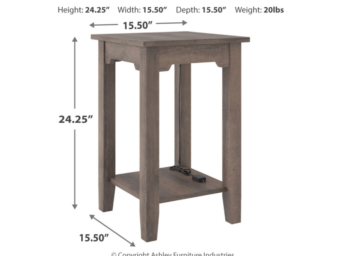 Ashley Furniture Arlenbry Chairside End Table with USB Ports & Outlets