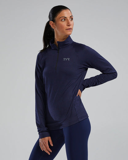 TYR Women's TYR Women's SLS Long Sleeve1⁄4 Zip- Solid