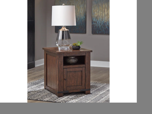 Ashley Furniture Budmore End Table with USB Ports & Outlets