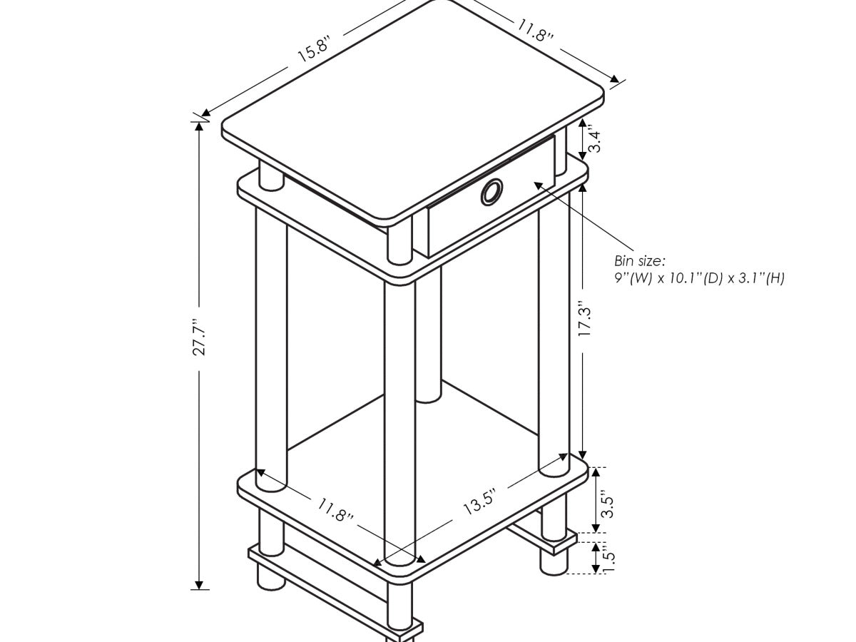 Ashley Furniture Turn-N-Tube Tall End Table