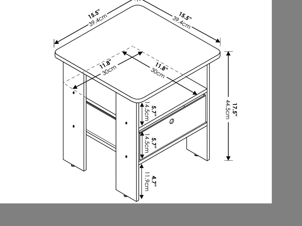 Ashley Furniture Andrey End Table with Bin Drawer