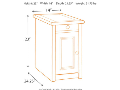 Ashley Furniture Bolanburg Chairside End Table with USB Charging