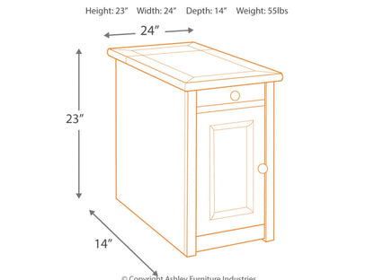 Ashley Furniture Tyler Creek Chairside End Table with USB Charging