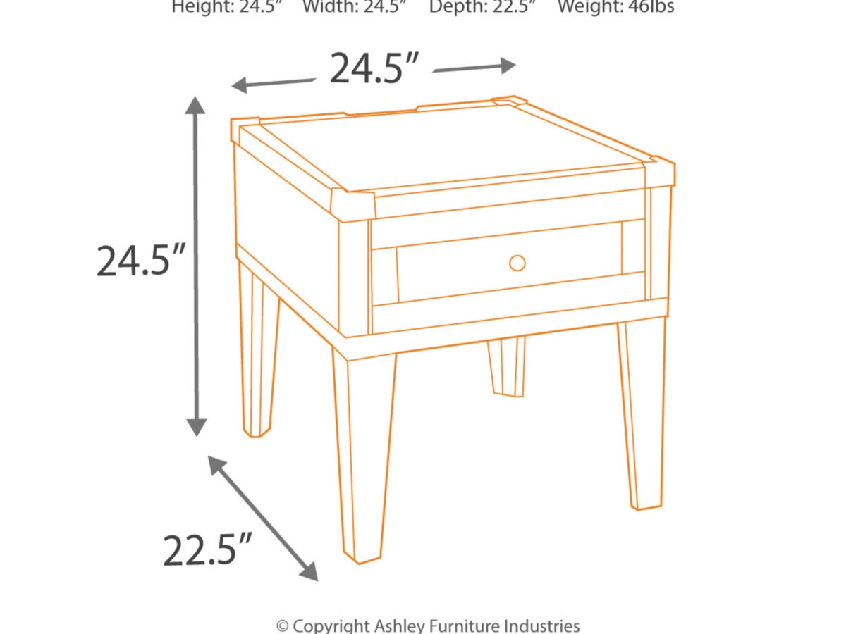 Ashley Furniture Todoe End Table with USB Ports & Outlets