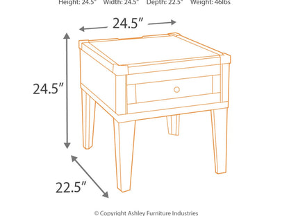 Ashley Furniture Todoe End Table with USB Ports & Outlets