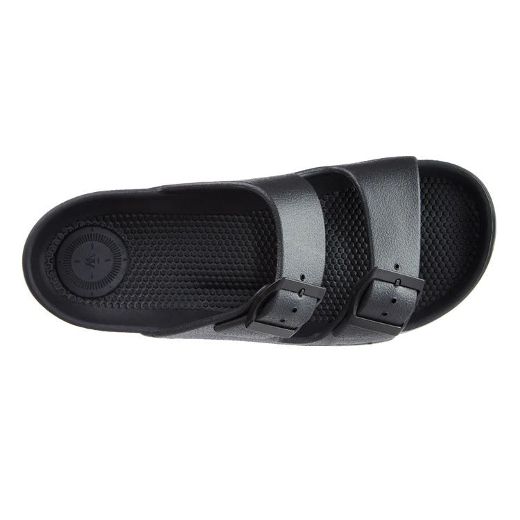 Totes Men's Double Buckle Adjustable Slide with Everywear