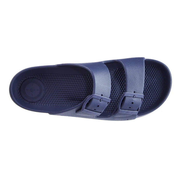 Totes Men's Double Buckle Adjustable Slide with Everywear