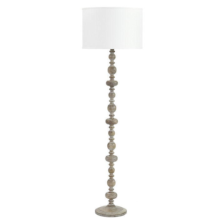 Ballard Designs Peyton Wood Floor Lamp - Peyton Wood Floor Lamp With Shade (White)