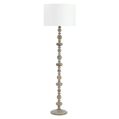 Ballard Designs Peyton Wood Floor Lamp - Peyton Wood Floor Lamp With Shade (White)