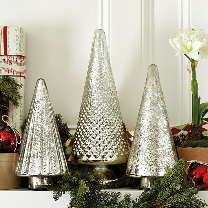 Ballard Designs Lit Mercury Glass Trees