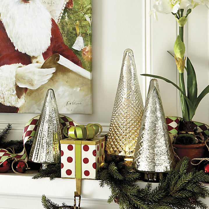 Ballard Designs Lit Mercury Glass Trees