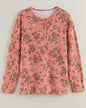 BLAIR Women's Tops Print Long Sleeve Pointelle Henley Top 4 (Misses) - x4