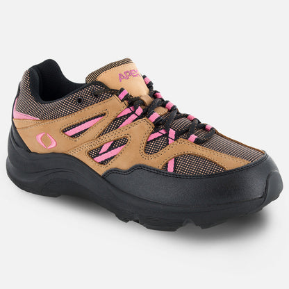 Apexfoot Women's Trail Runner Active Shoe - Sierra Brown/Pink- Medium (B)