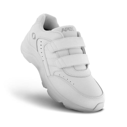 Apexfoot Men's Strap Walking Shoe - White - Wide (2E)