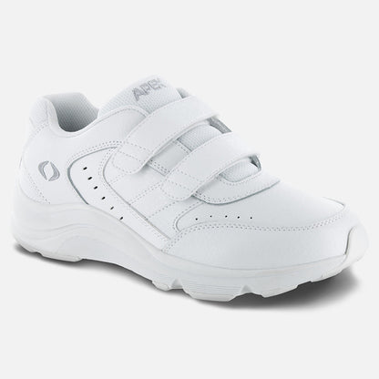 Apexfoot Men's Strap Walking Shoe - White - Wide (2E)