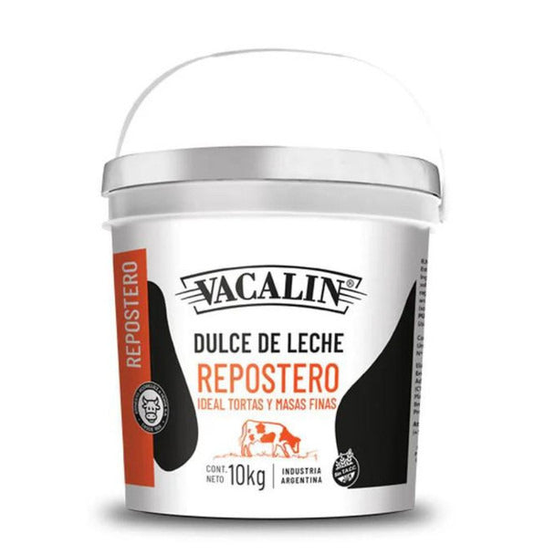 Pampa Direct Vacalin Dulce de Leche Reposteria, Confectioner's Thicker Milk Confiture for Bakeries, Cakes and Pastry, 10 kg / 22 lb plastic bin