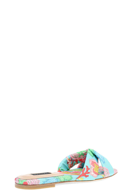 Natori Vitta Hinami Slide Sandals - aqua