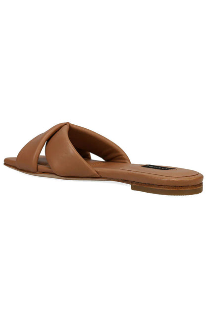 Natori Vitta Nappa Leather Slide Sandals - doe